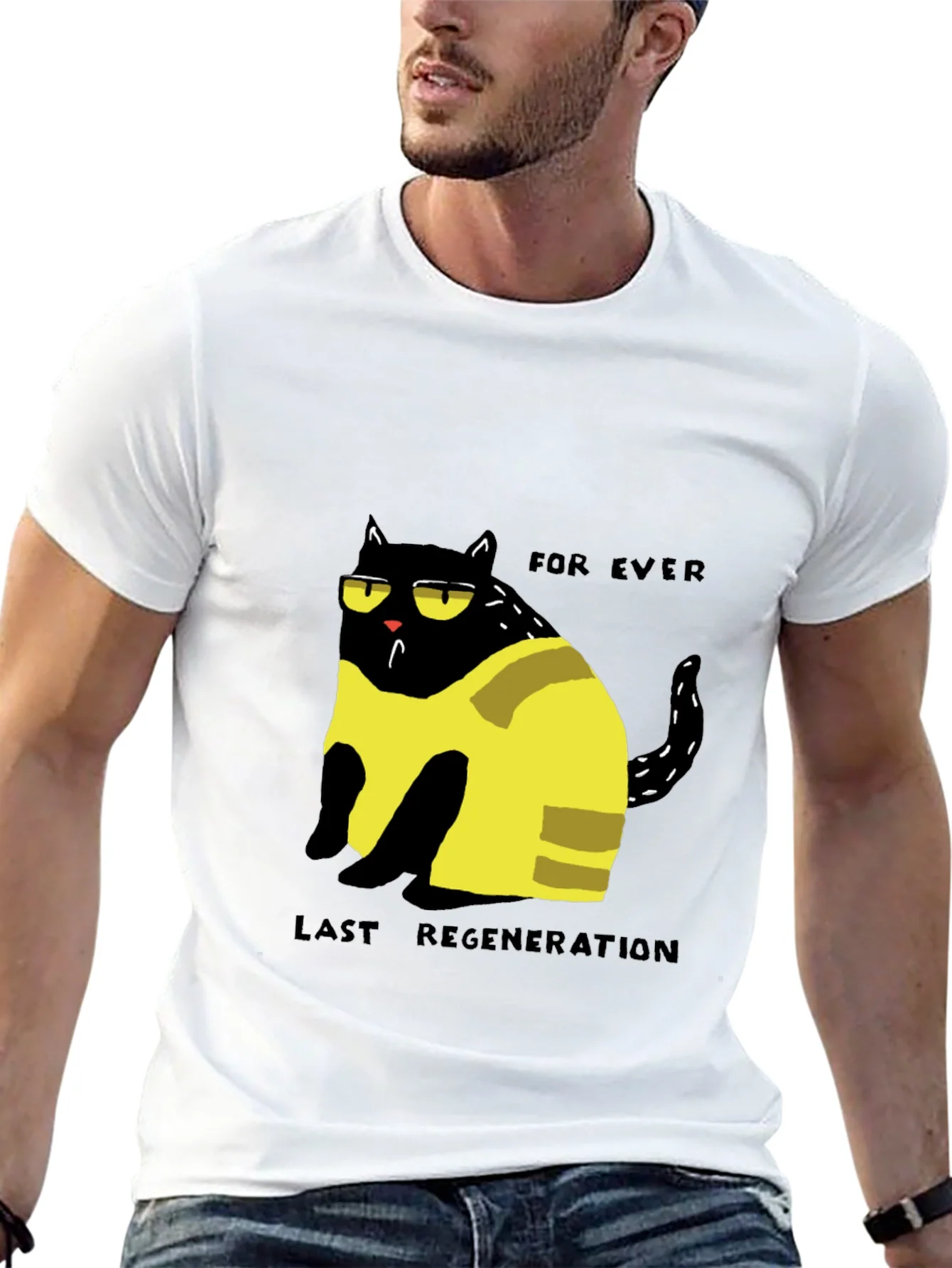 Funny Cat Forever Last Regeneration Black T-Shirt
