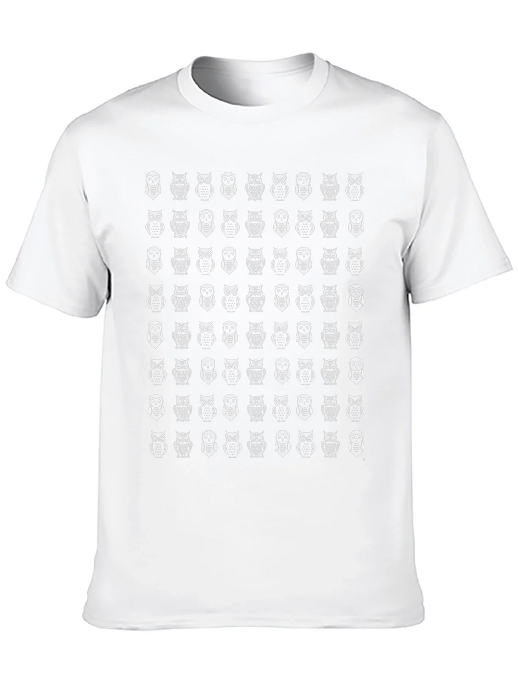 Owl Pattern Black T-Shirt