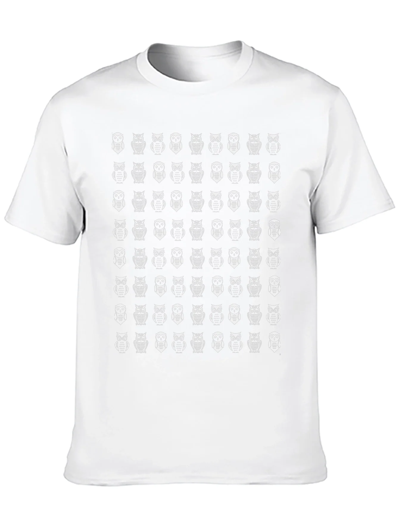 Owl Pattern Black T-Shirt
