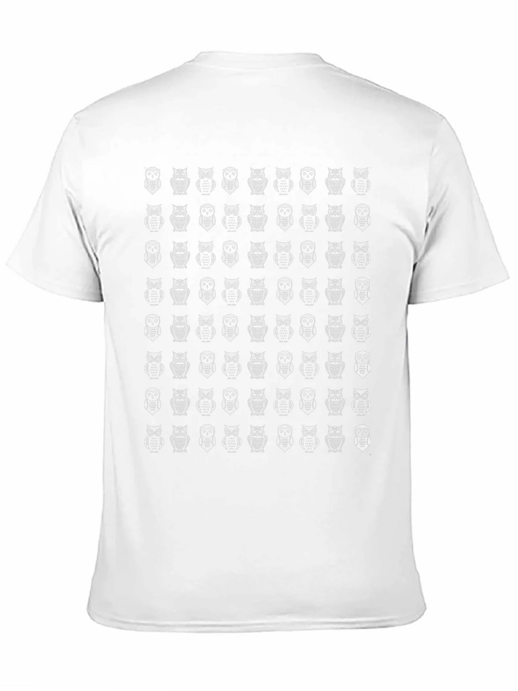 Owl Pattern Black T-Shirt