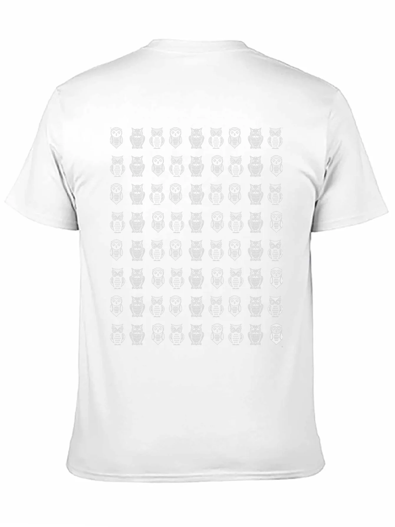 Owl Pattern Black T-Shirt