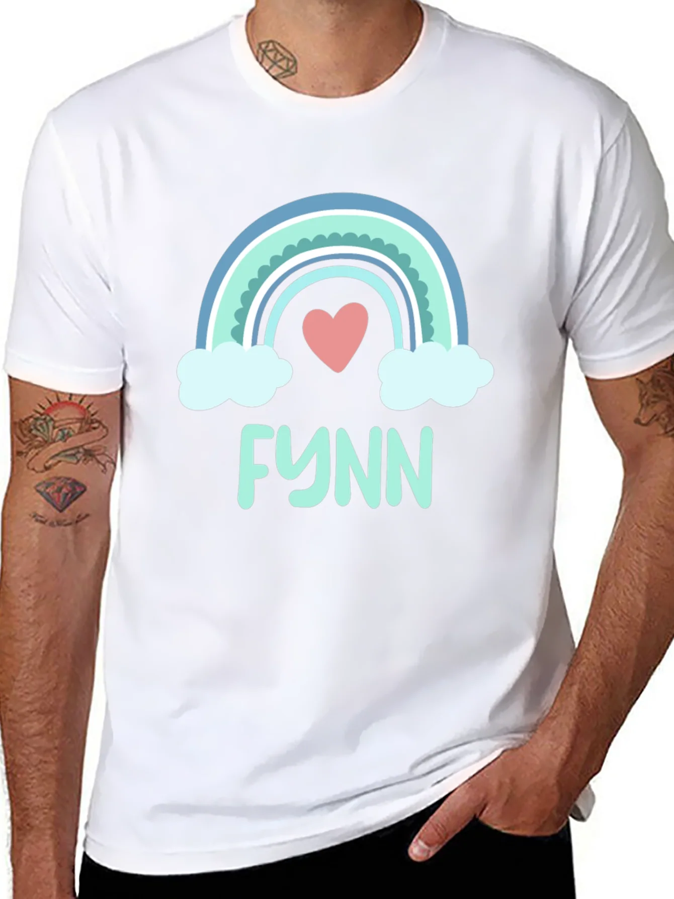 Rainbow Heart Tee - Personalized with Name