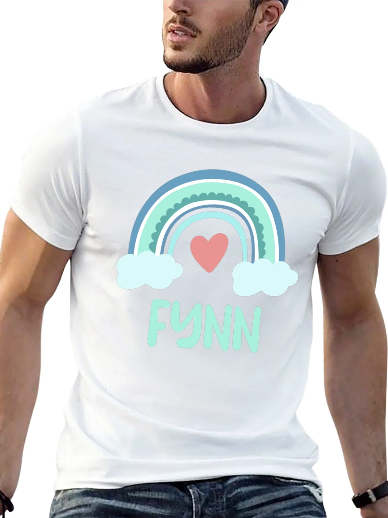 Rainbow Heart Tee - Personalized with Name
