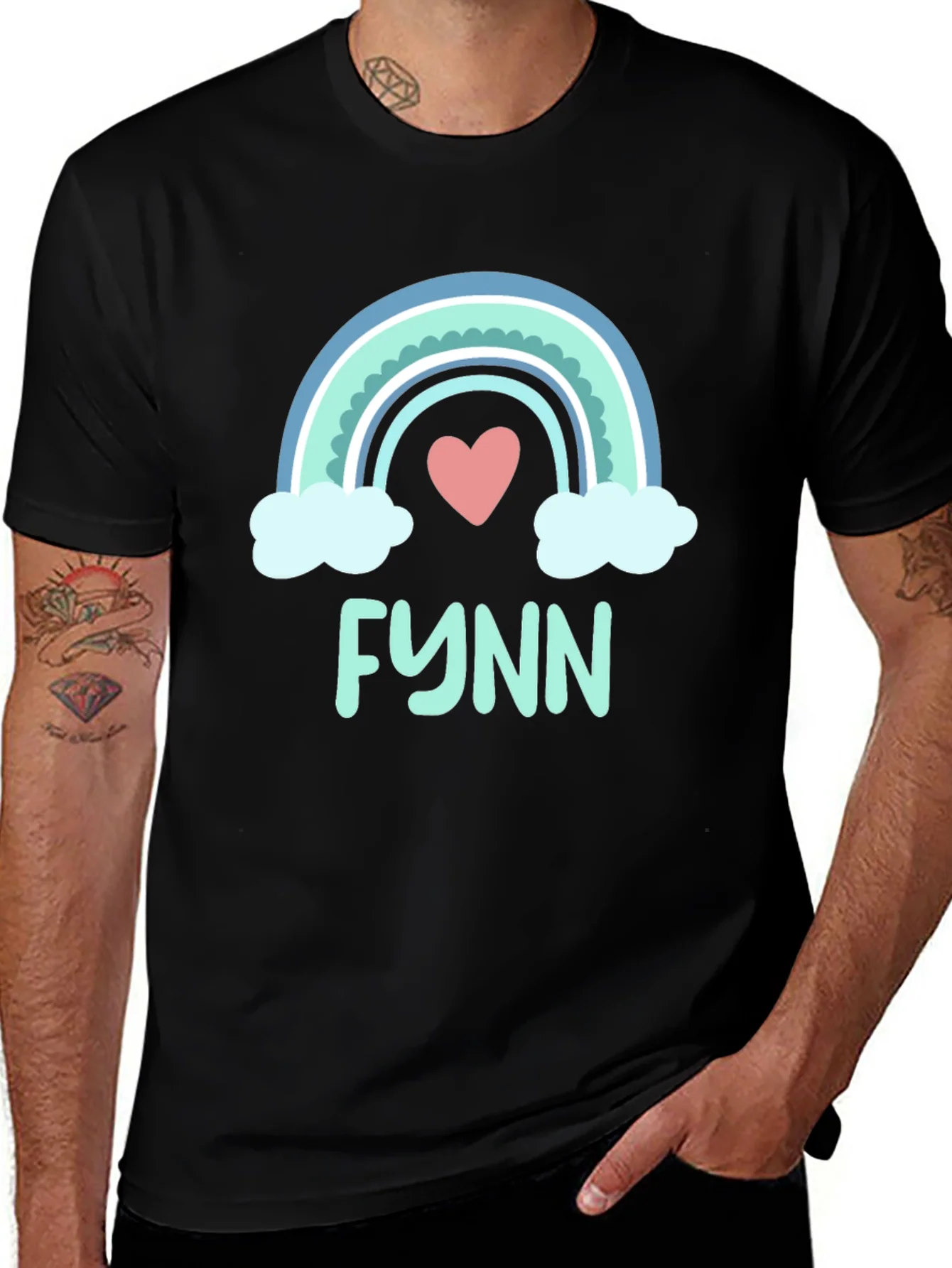 Rainbow Heart Tee - Personalized with Name
