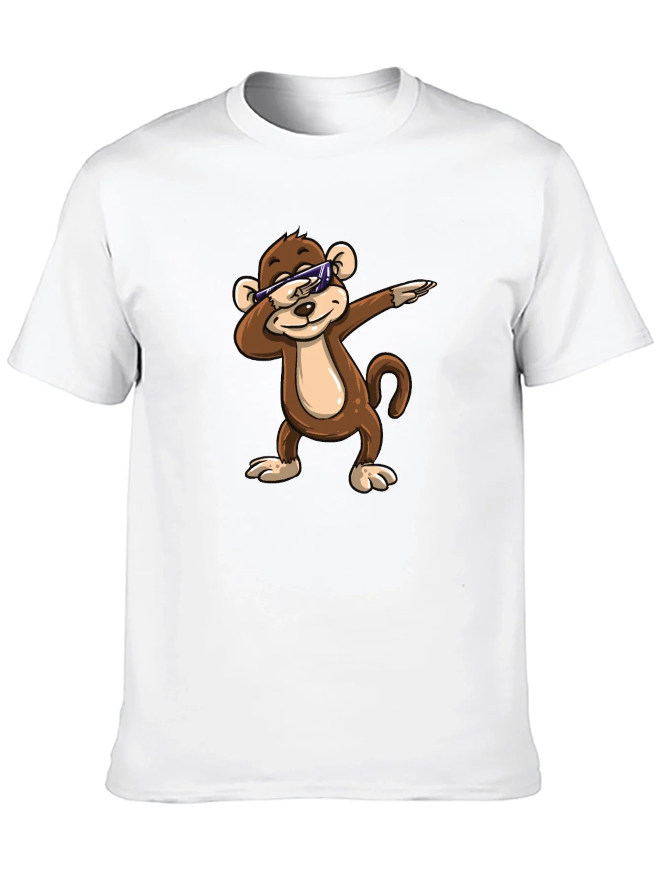 Cool Monkey Dabbing Graphic Tee - Black Cotton Shirt