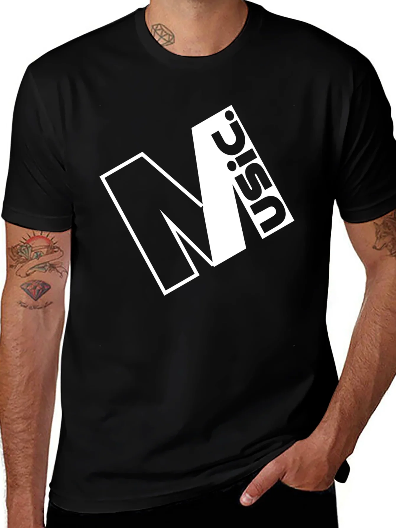 Modern Black Graphic Tee