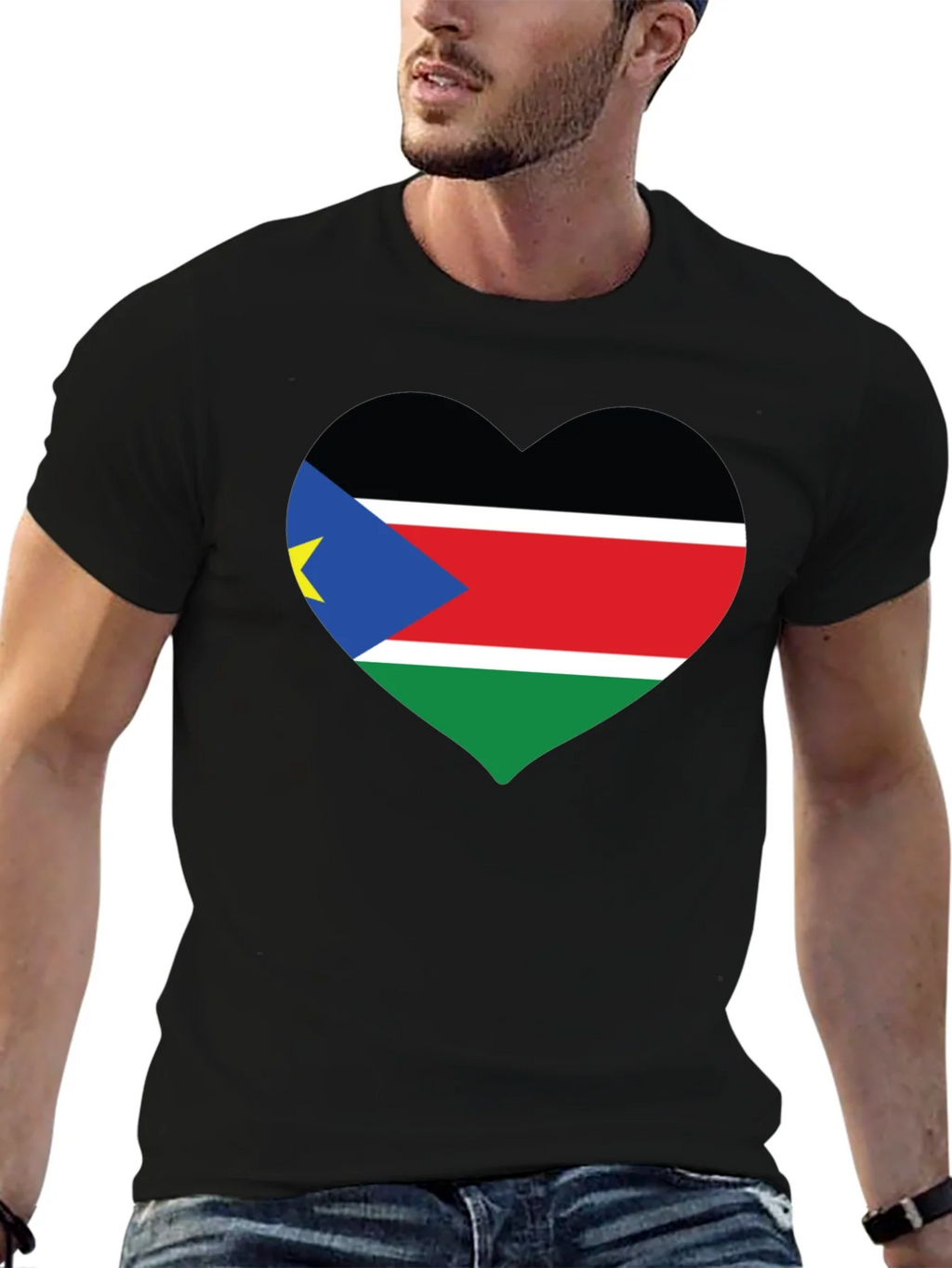 South Sudan Flag Heart T-Shirt