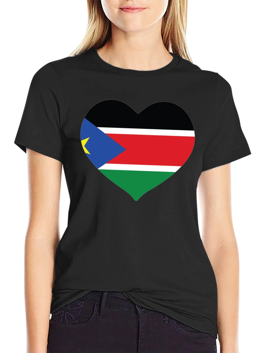 South Sudan Flag Heart T-Shirt