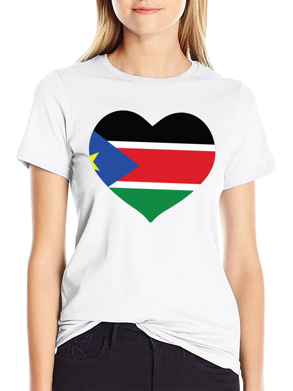 South Sudan Flag Heart T-Shirt