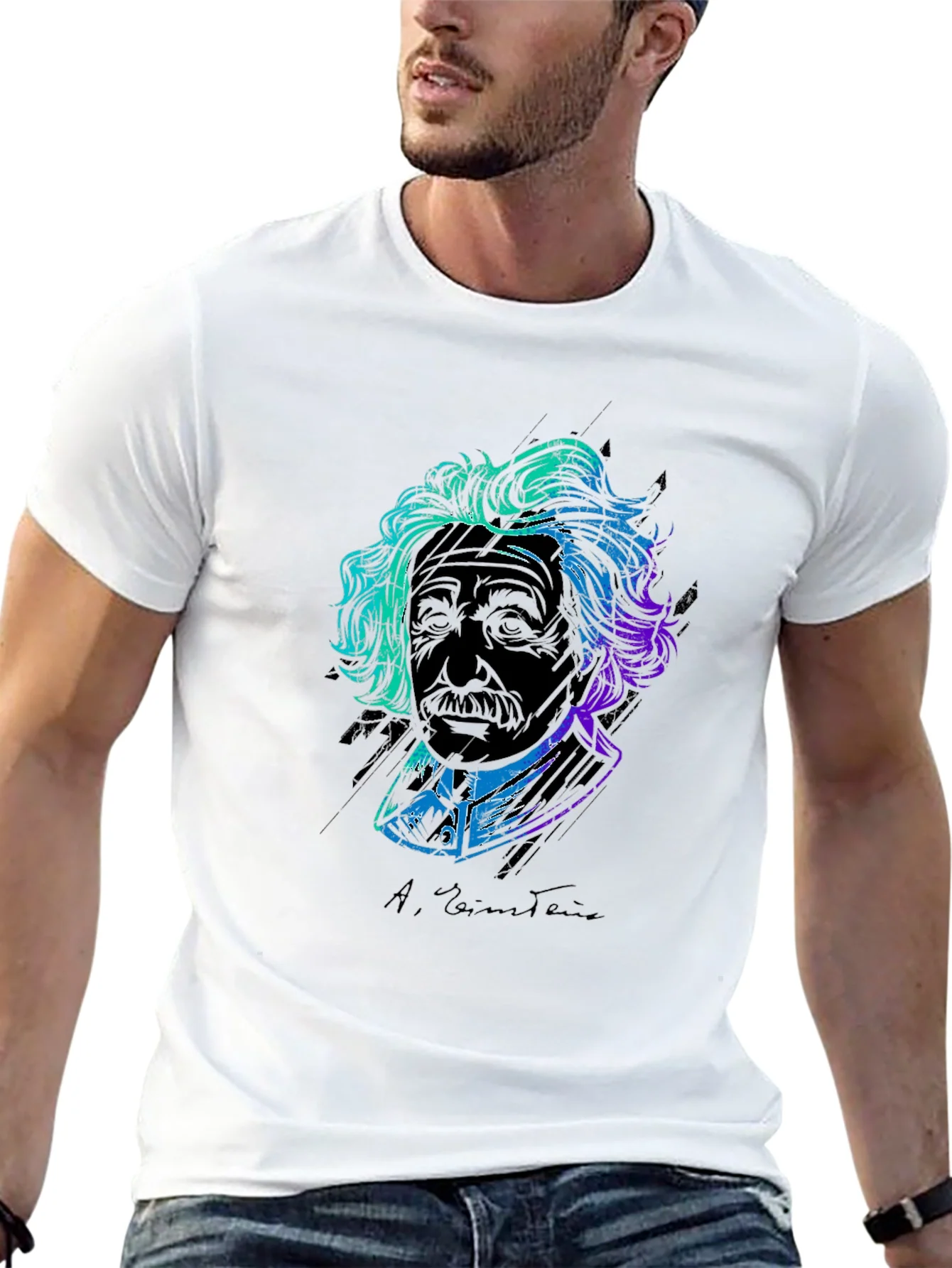 Einstein Graphic Print Tee - Black