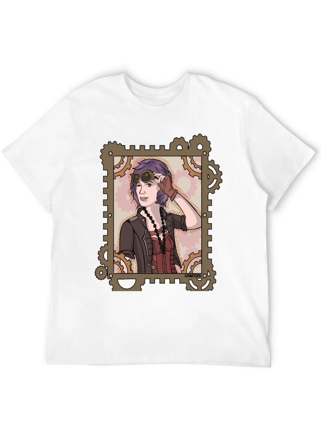 Steampunk Girl Graphic Tee - Gear Design