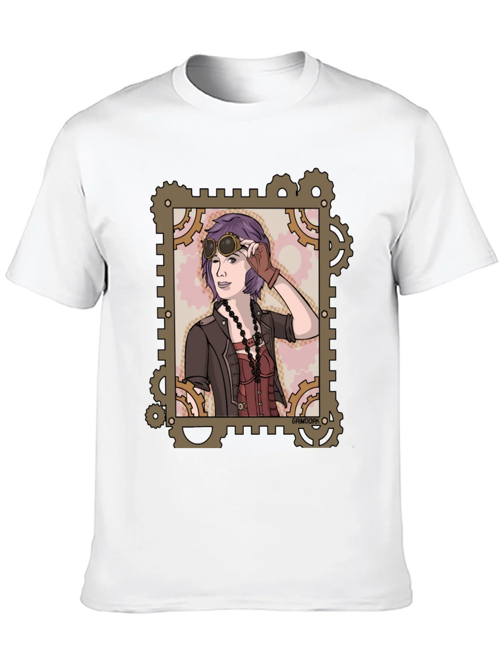 Steampunk Girl Graphic Tee - Gear Design