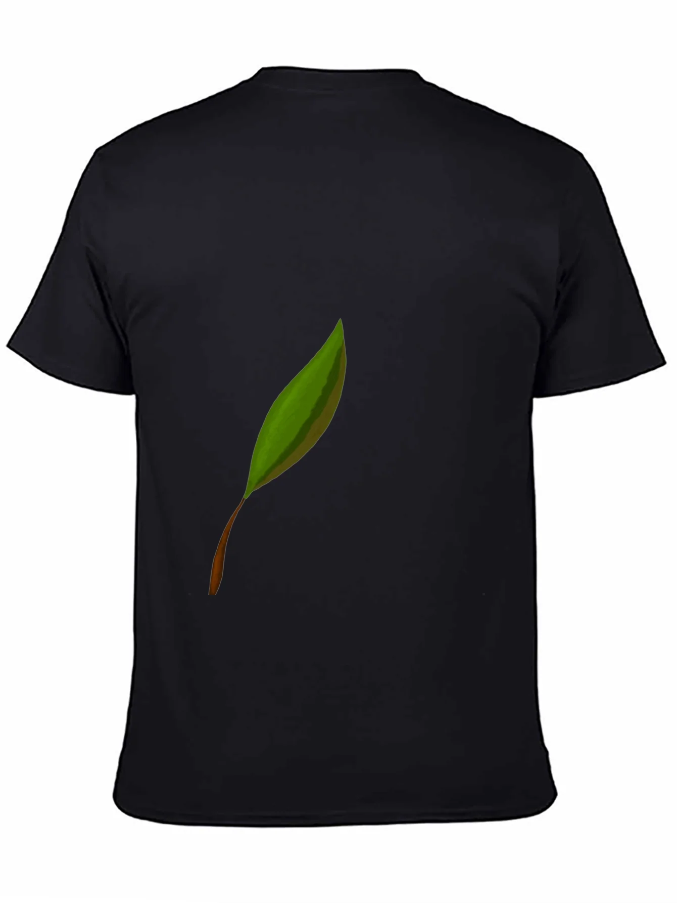 Leaf Graphic Print Black Tee