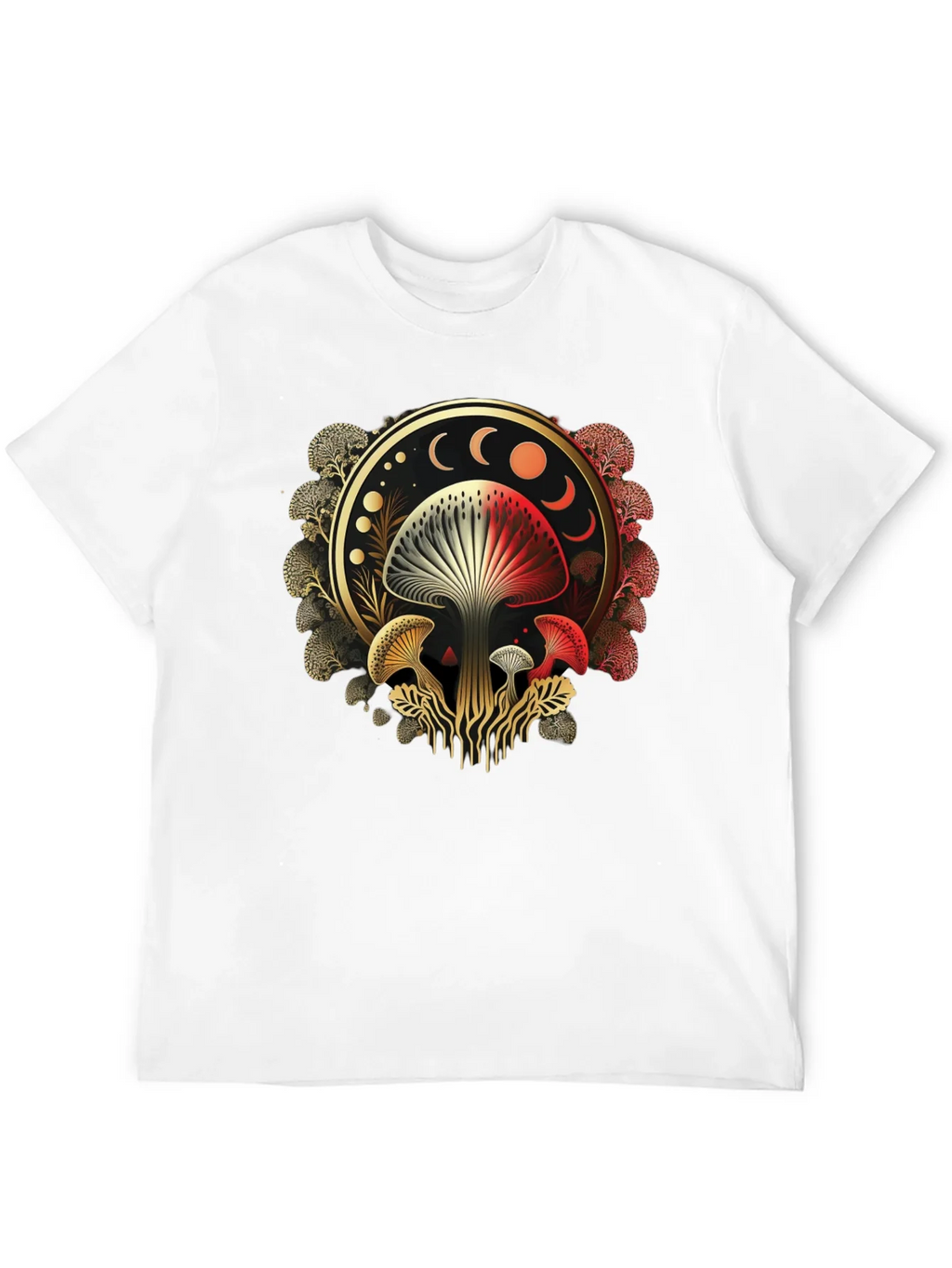 Mystic Mushroom Moon Phase Graphic Tee