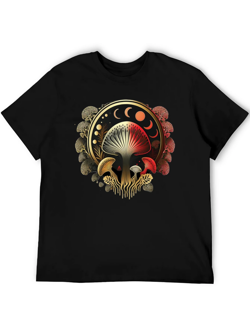 Mystic Mushroom Moon Phase Graphic Tee