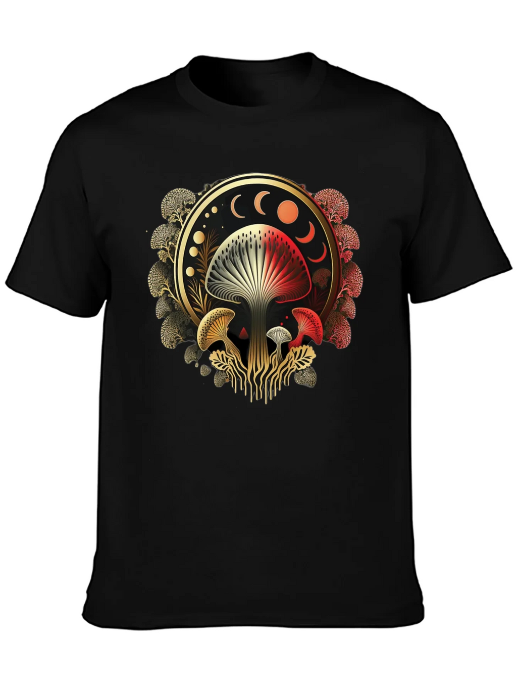 Mystic Mushroom Moon Phase Graphic Tee