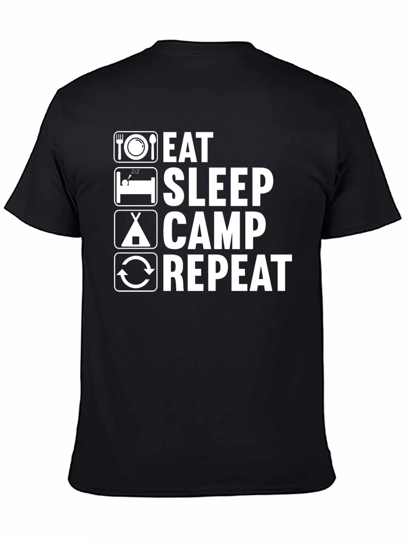 Eat Sleep Camp Repeat Graphic Tee