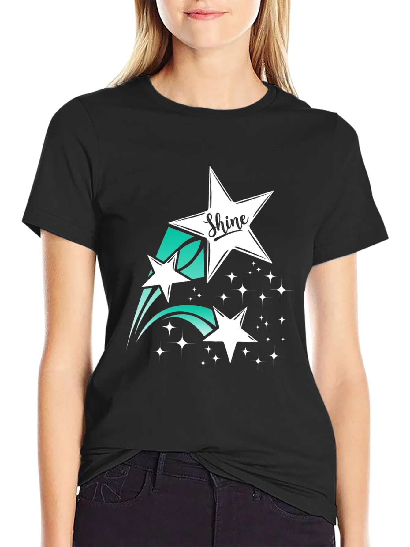 Shine Star Graphic Tee - Black