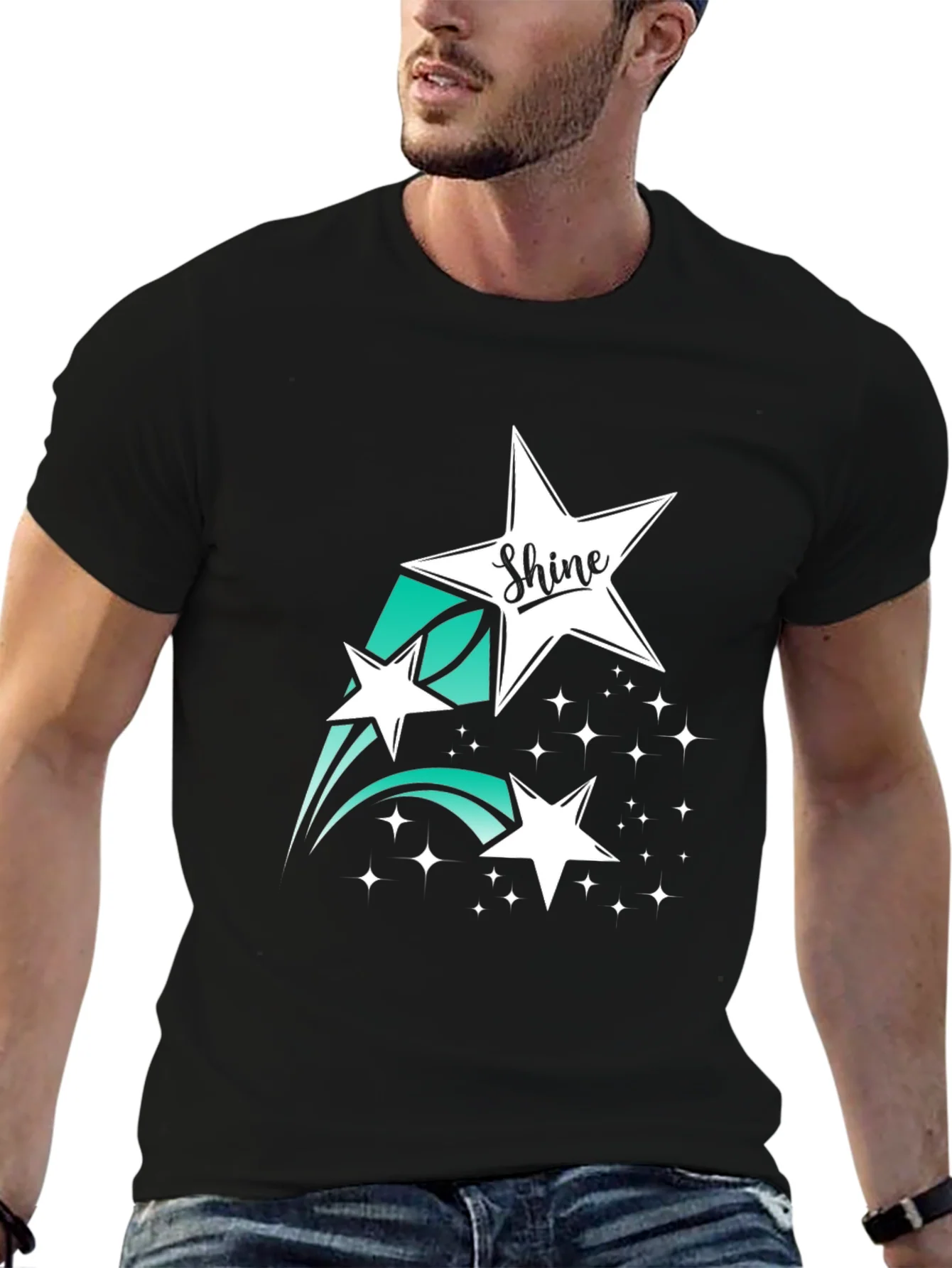 Shine Star Graphic Tee - Black