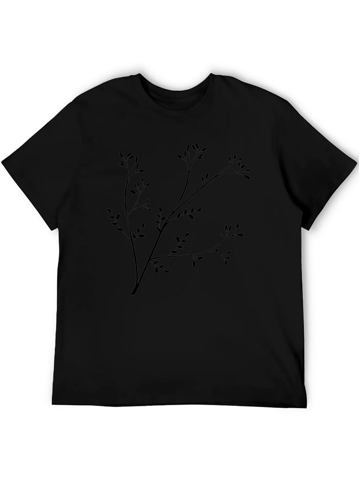 Black Branch Print T-Shirt