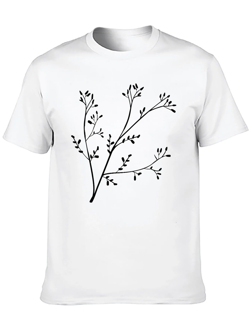 Black Branch Print T-Shirt